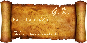 Germ Kurszán névjegykártya